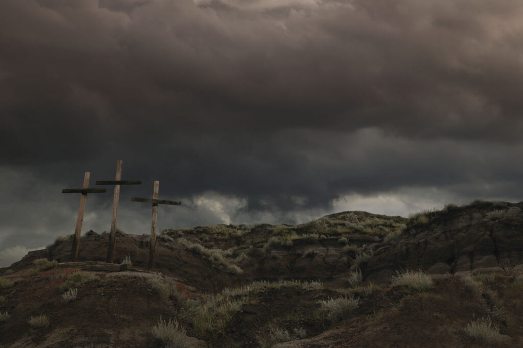Darkness enveloping the Cross of Christ at Calvary