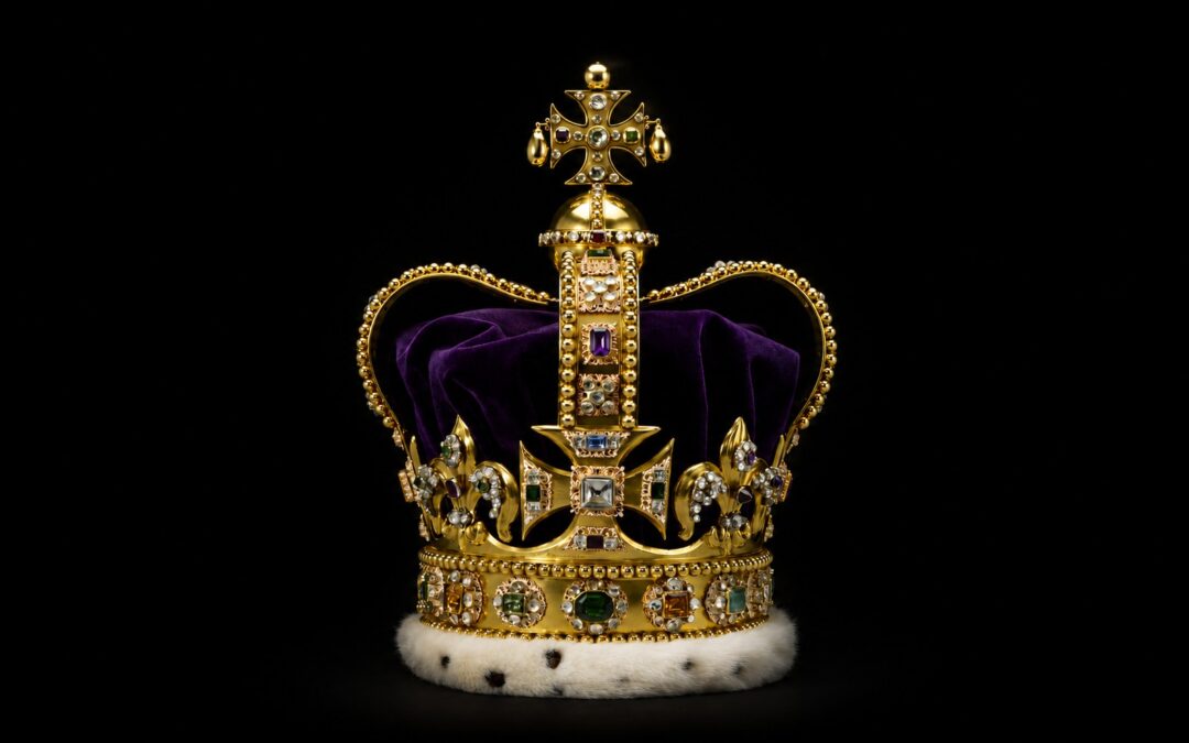 St. Edward's Crown worn for a moment by King Charles III during his coronation.