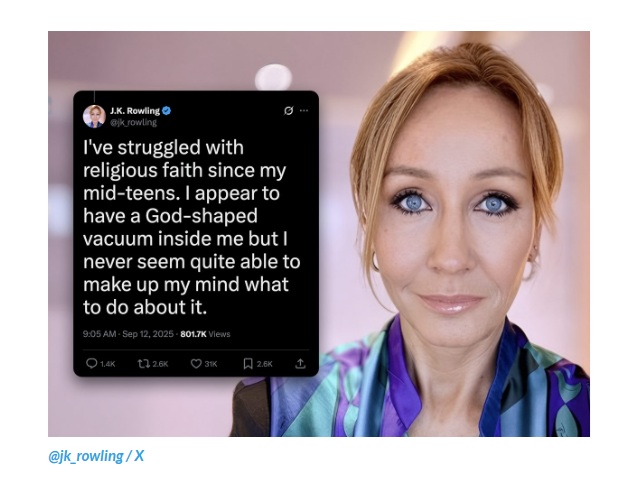 J K Rowling 2025 Confession on X