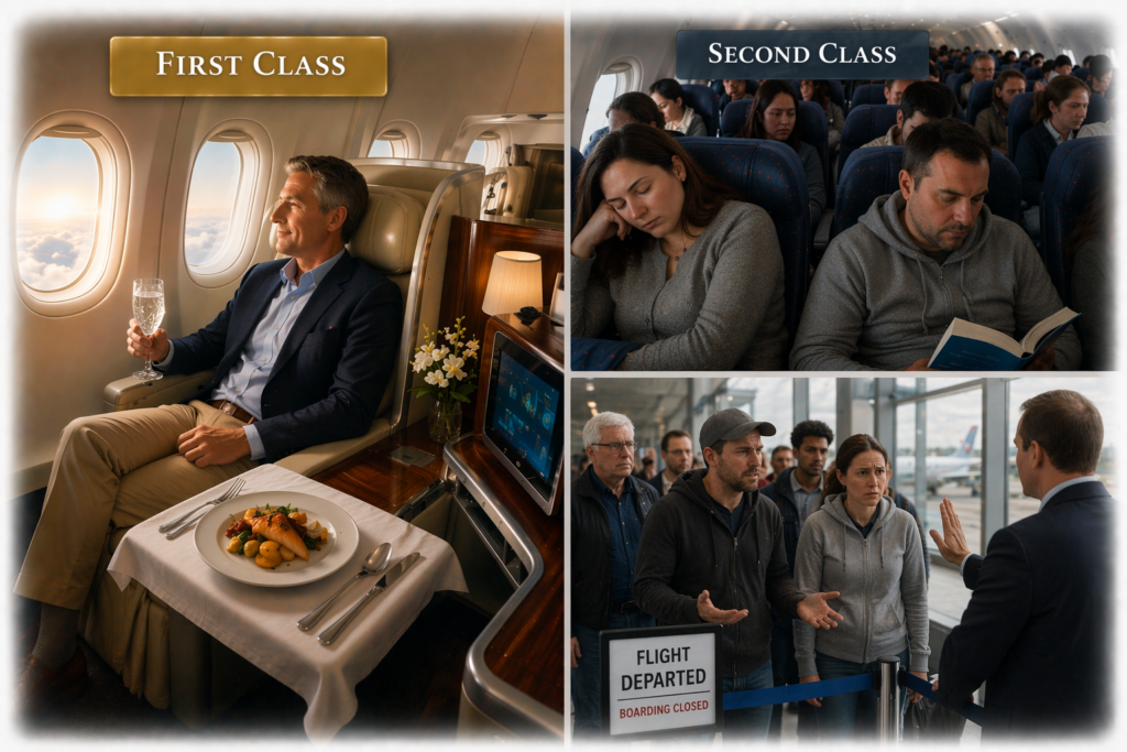First Class Travellers to Eternity enjoy their salvation and experience real peace and comfort.